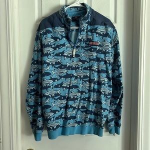 Vineyard vines men fish quarter zip